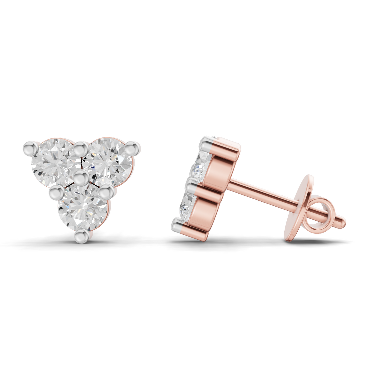 Luminous Cluster Diamond Stud Earrings