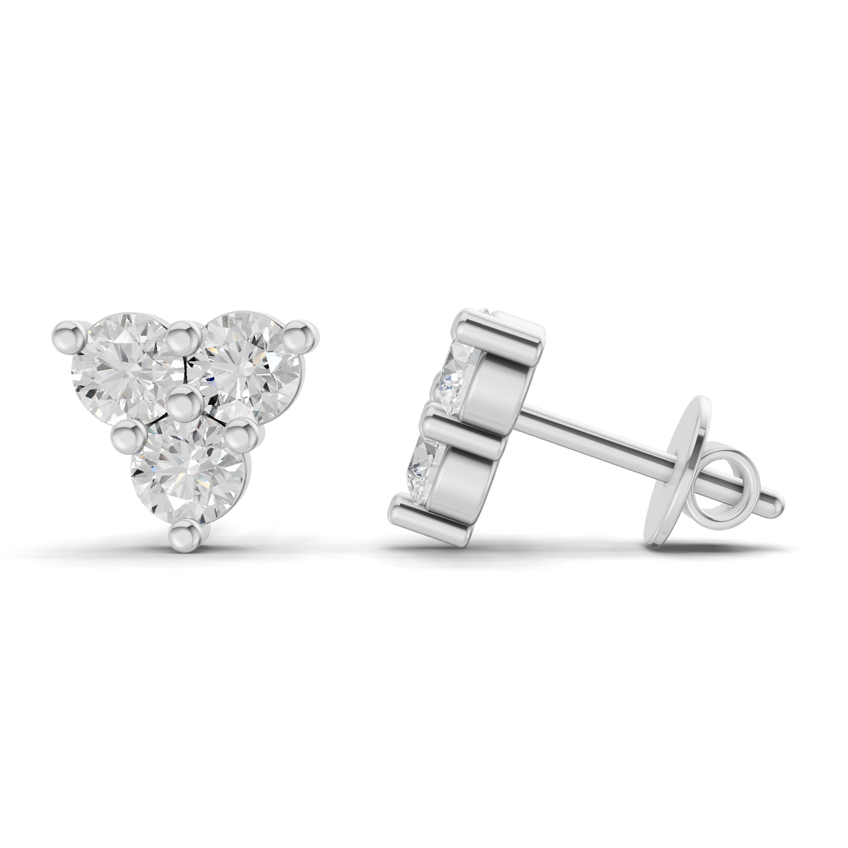 Luminous Cluster Diamond Stud Earrings