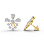 1.54 Carat Diamond Cluster Stud Earrings 14K