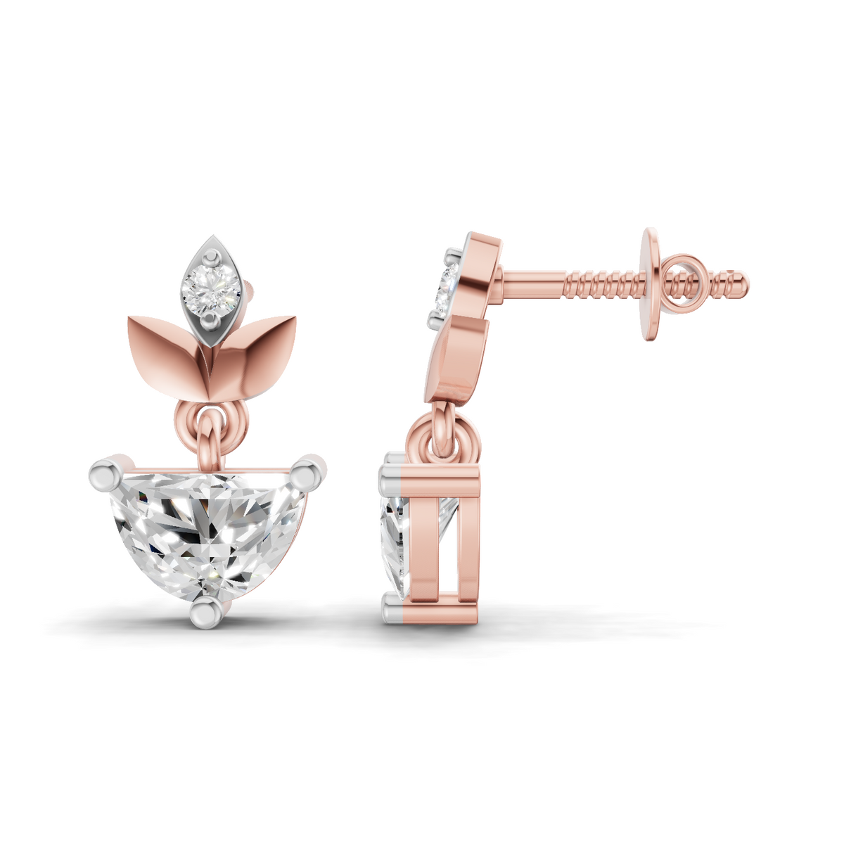 Elegant Leaf Diamond Earrings