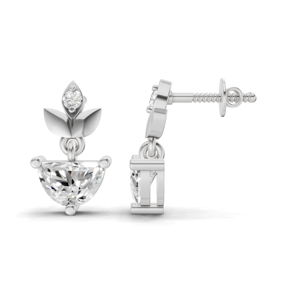 Elegant Leaf Diamond Earrings