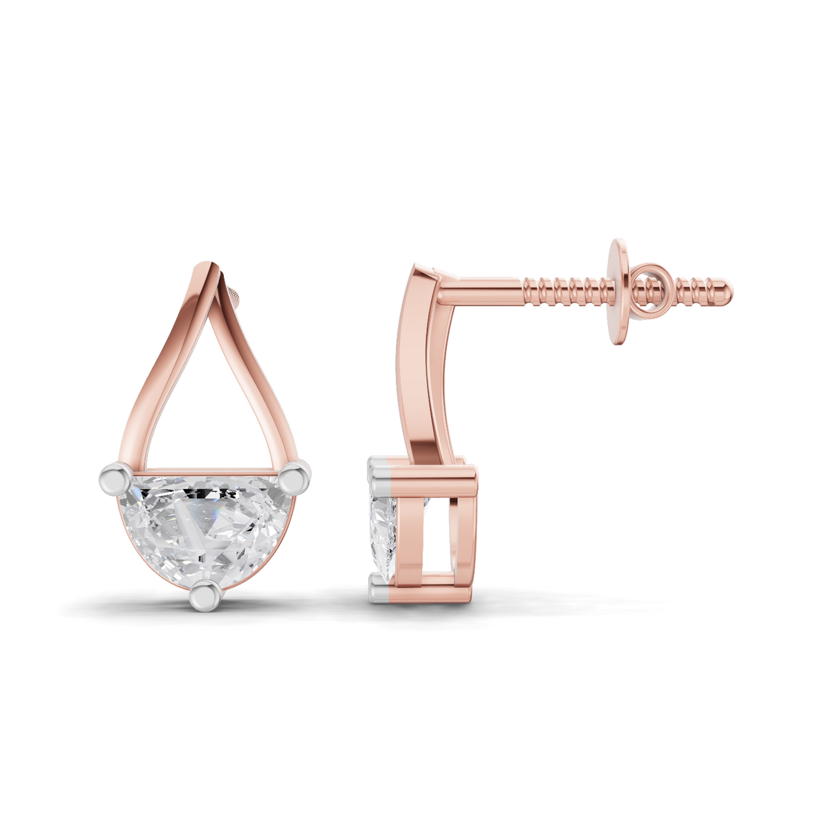 Refined Teardrop Moon Diamond Earrings