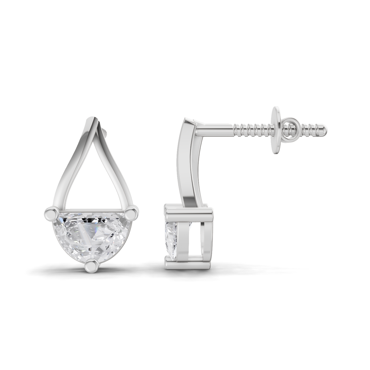 Refined Teardrop Moon Diamond Earrings