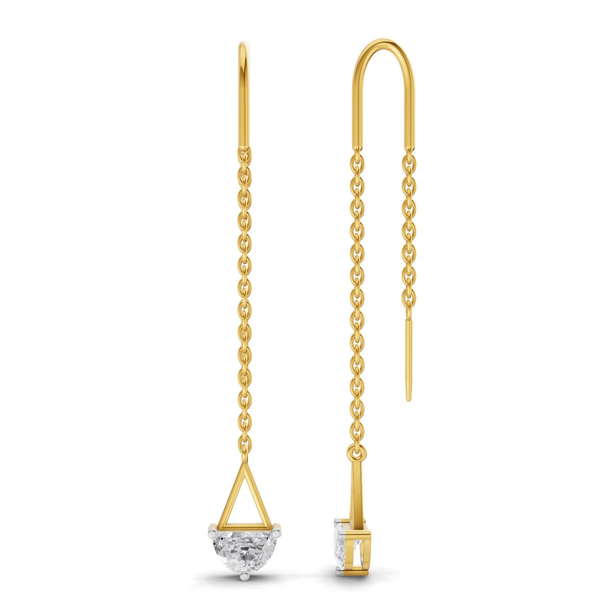 0.8 Carat Drop Chain Diamond Earrings 14K