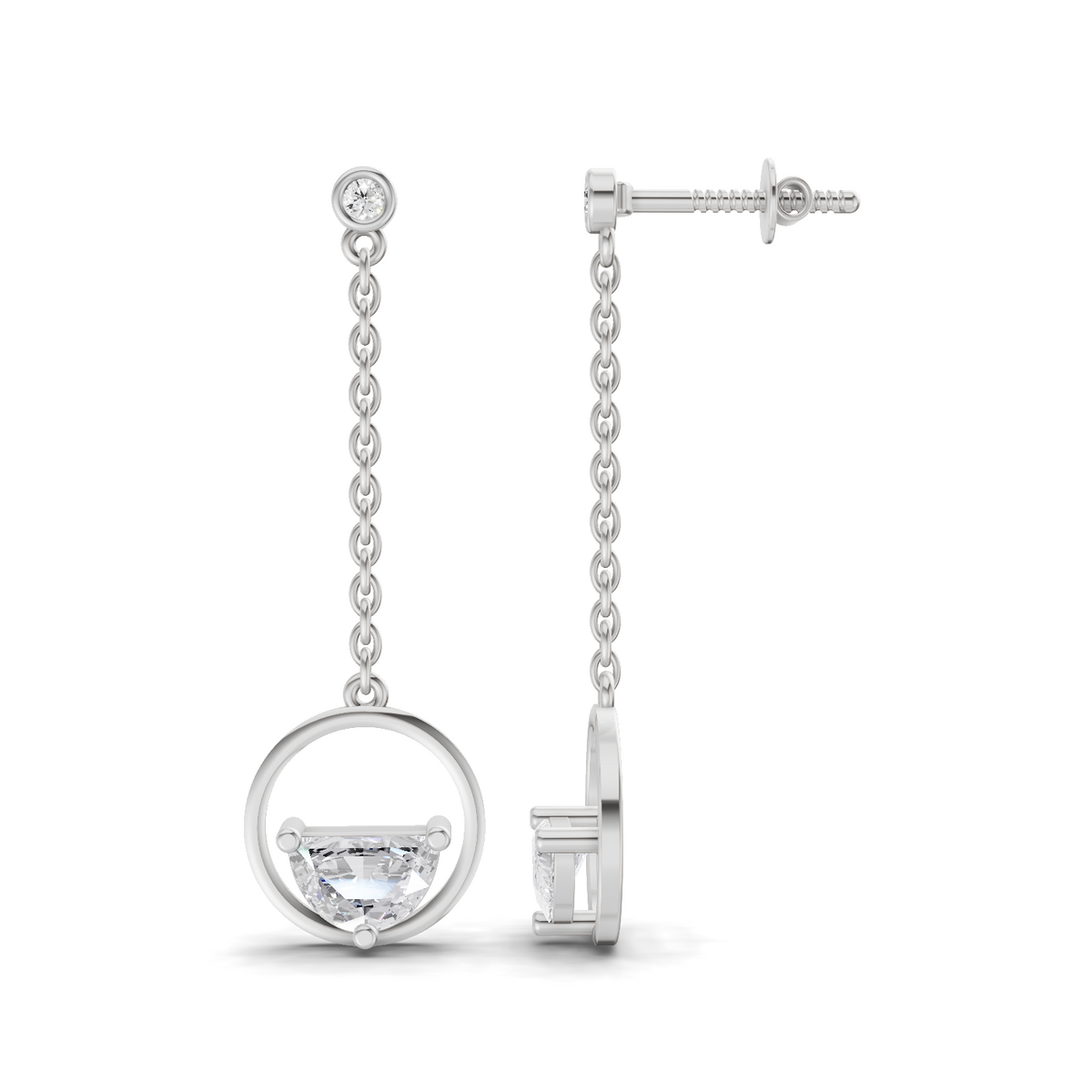 Pristine Luna Diamond Stud Earrings