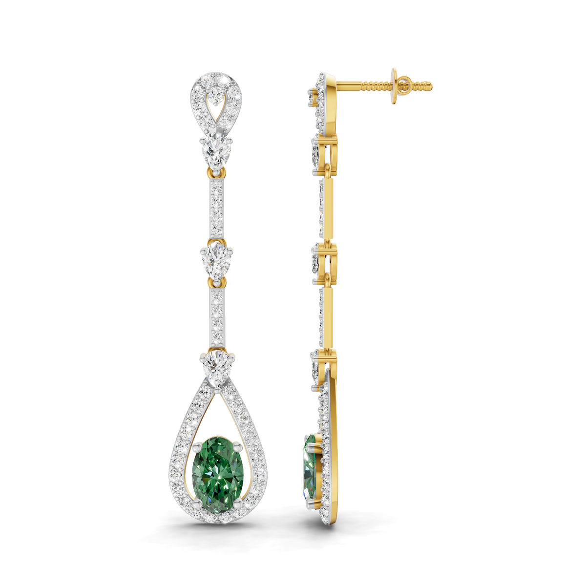 1.62 Carat Dangle Earrings 14K