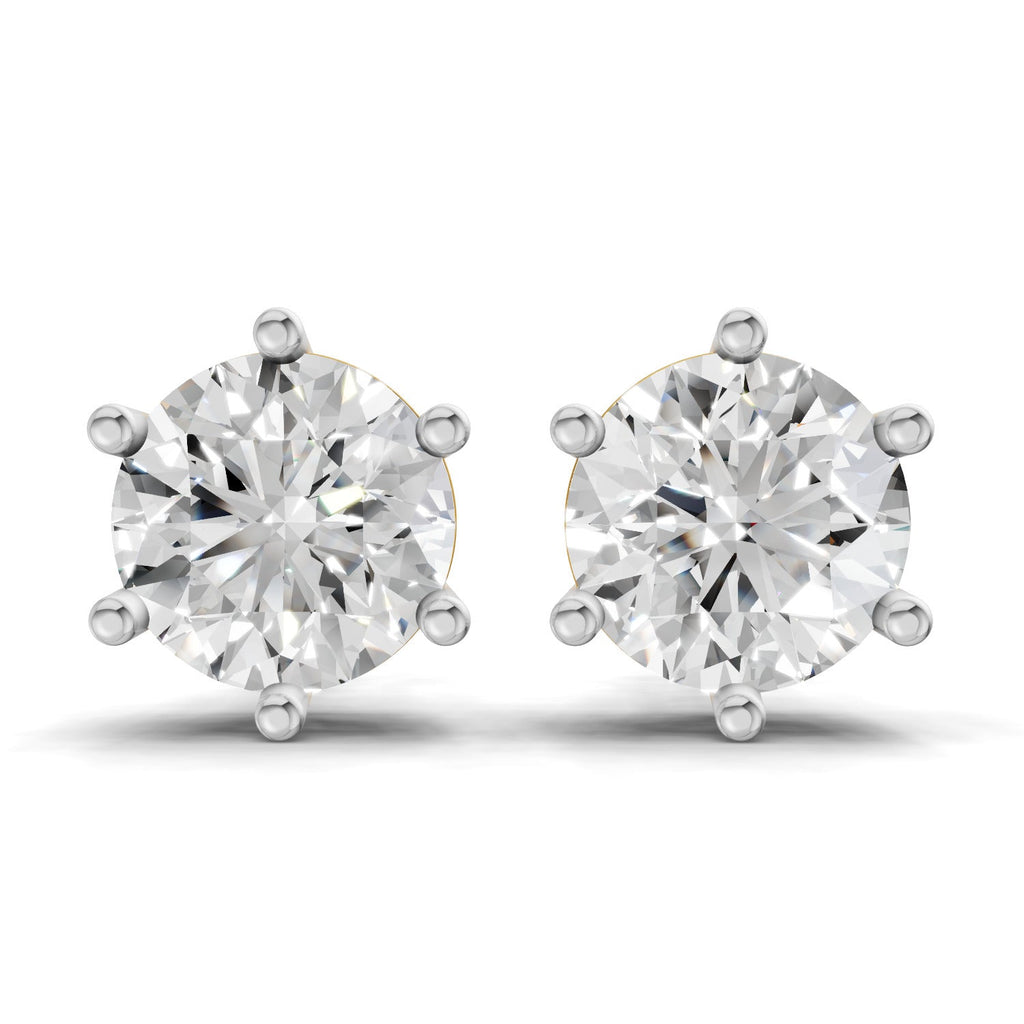 6.24 Carat 14K Gold Timeless Solitaire Stud Earring