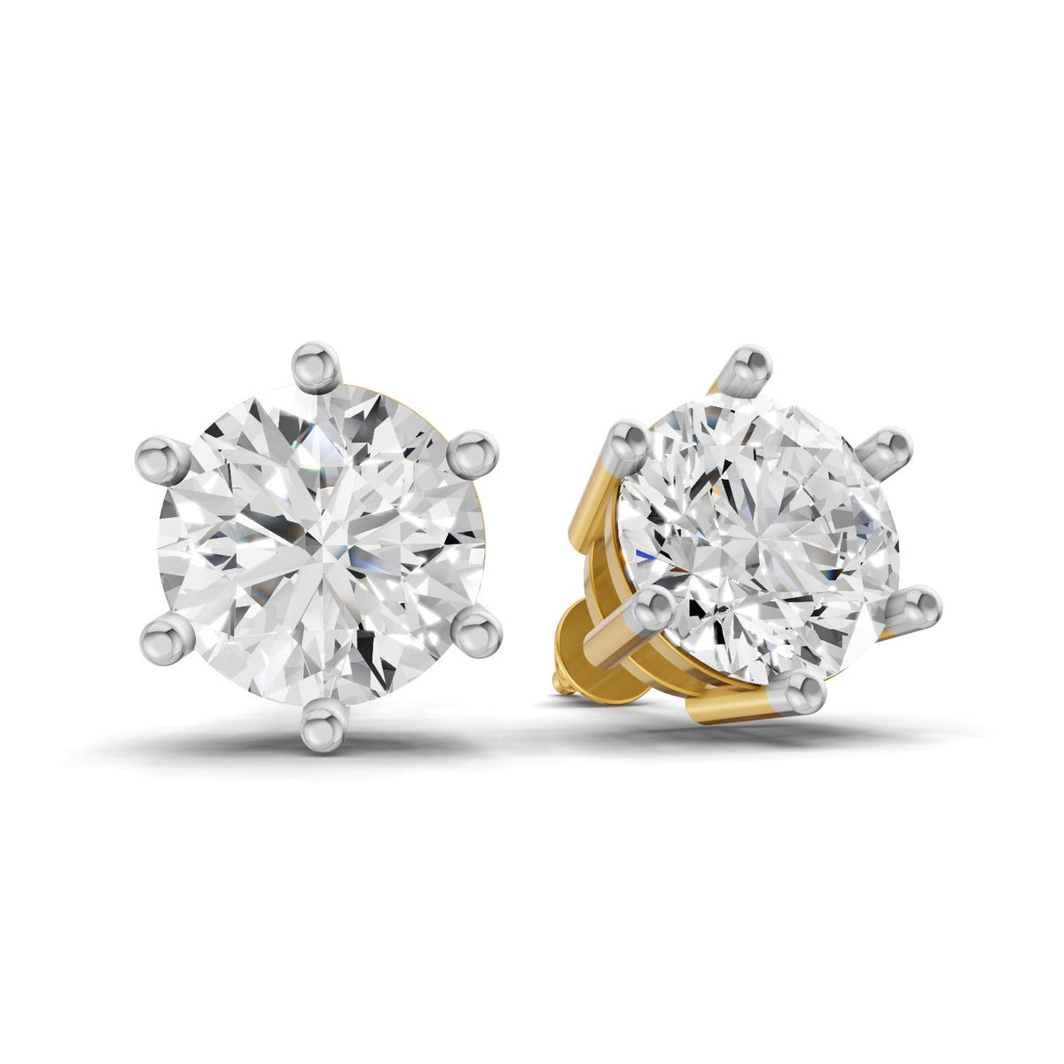 6.23 Carat 14K Gold Timeless Solitaire Stud Earring