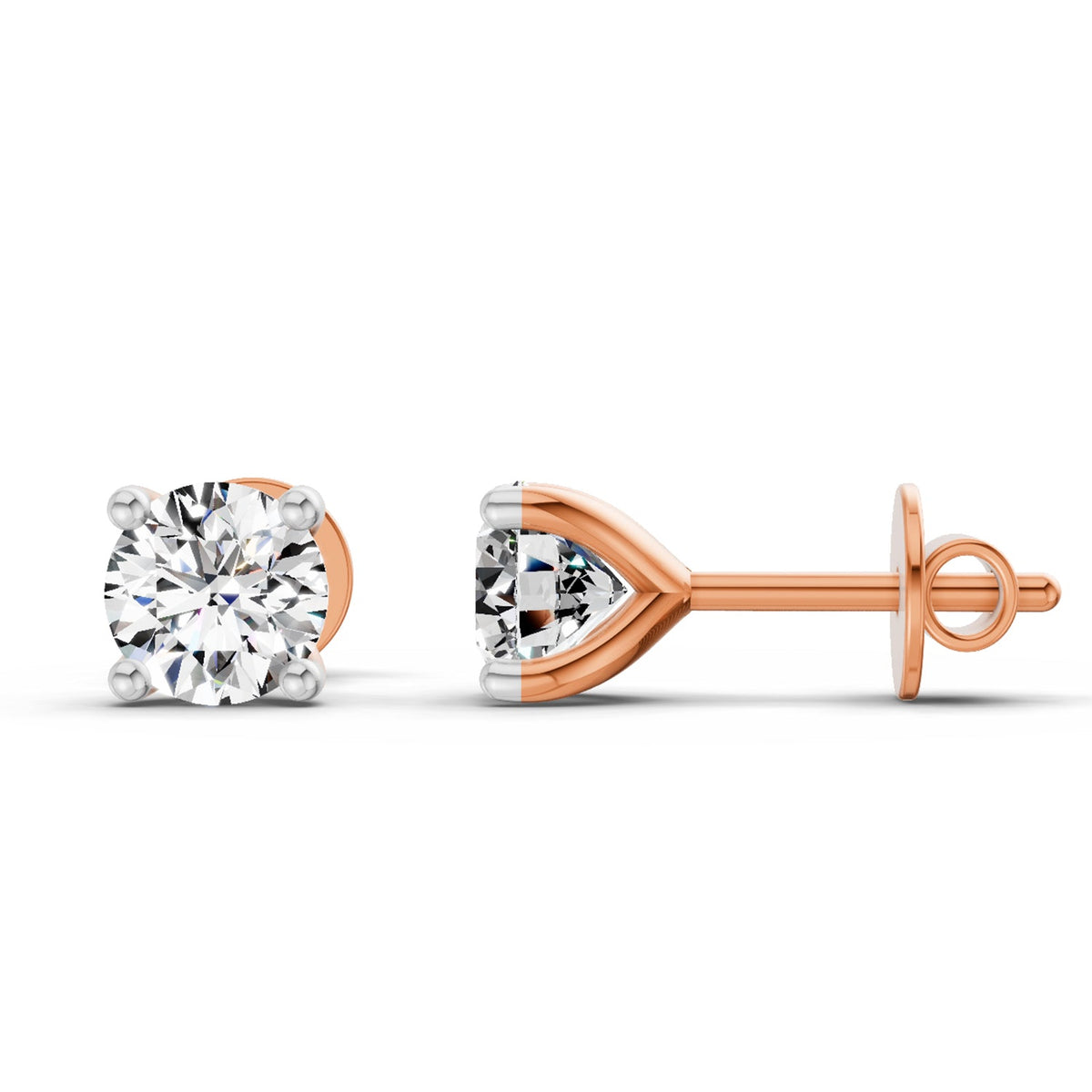 Exquisite Solitaire Diamond Stud Earrings