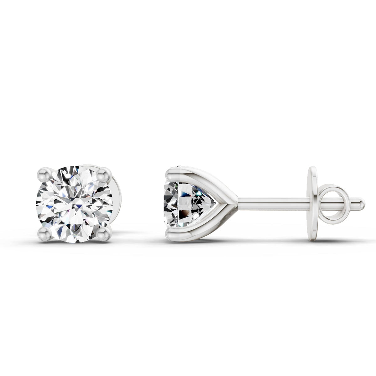 Exquisite Solitaire Diamond Stud Earrings
