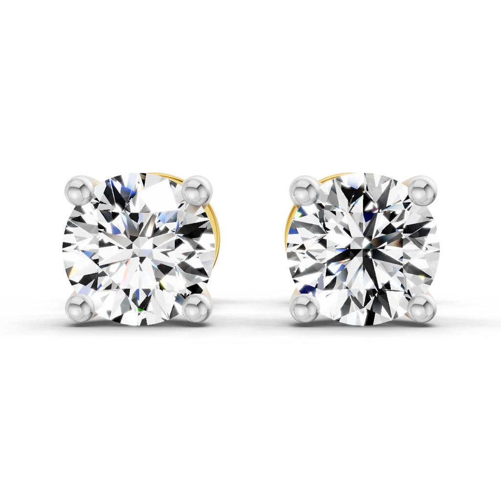 0.5 Carat 4 Prong Solitaire Diamond Stud Earrings 14K