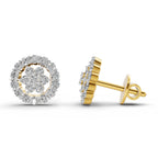 0.67 Carat Floral Cluster Diamond Stud Earrings 14K