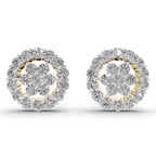0.67 Carat Floral Cluster Diamond Stud Earrings 14K