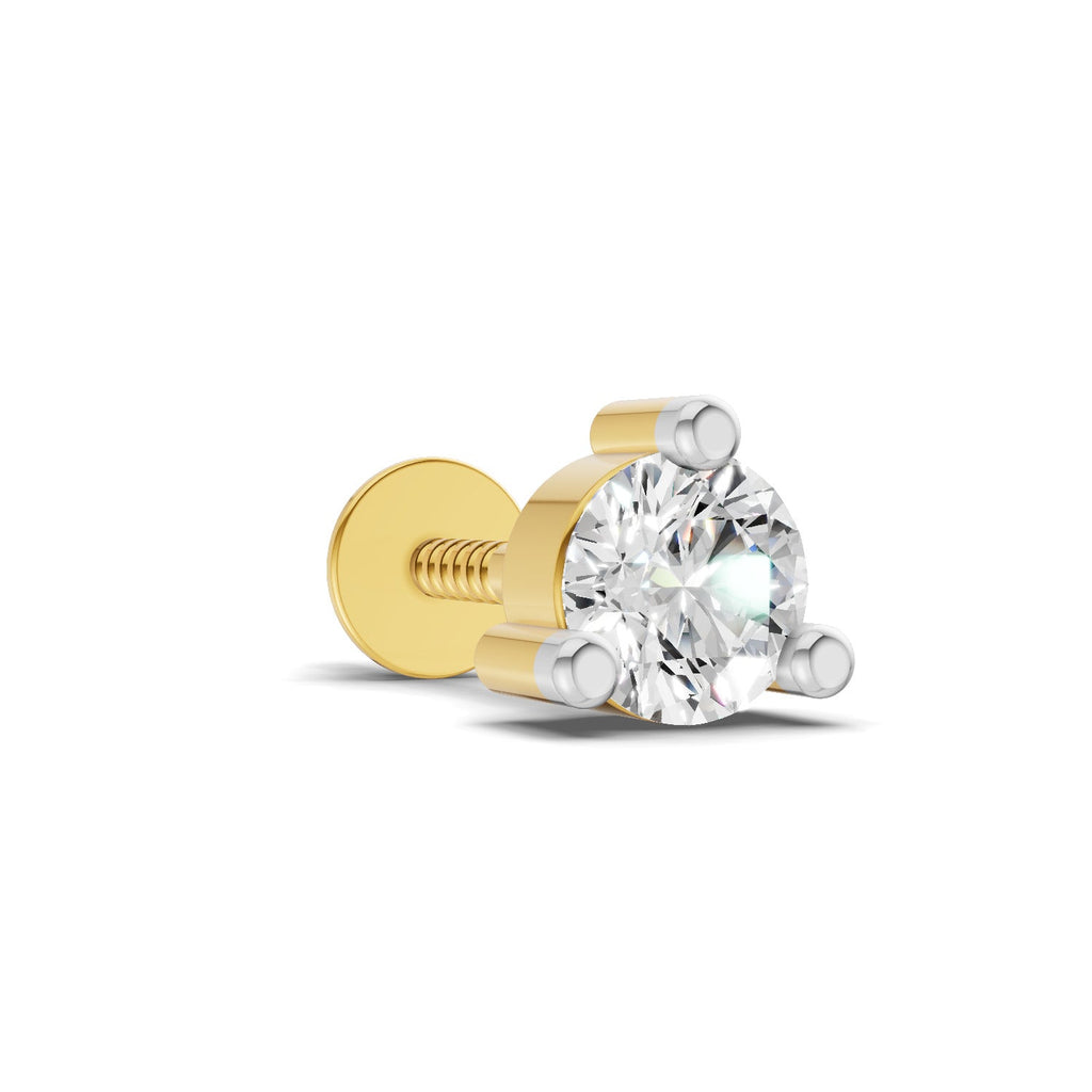 0.21 Carat Circle Drop Stud Earrings 14K