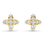 0.36 Carat Floral Stud Earrings 14K