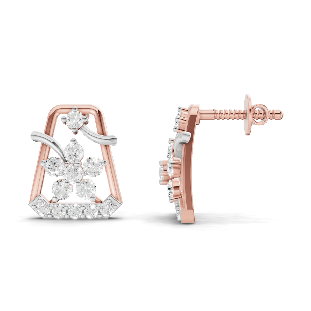 Ethereal Floral Diamond Drop Earrings