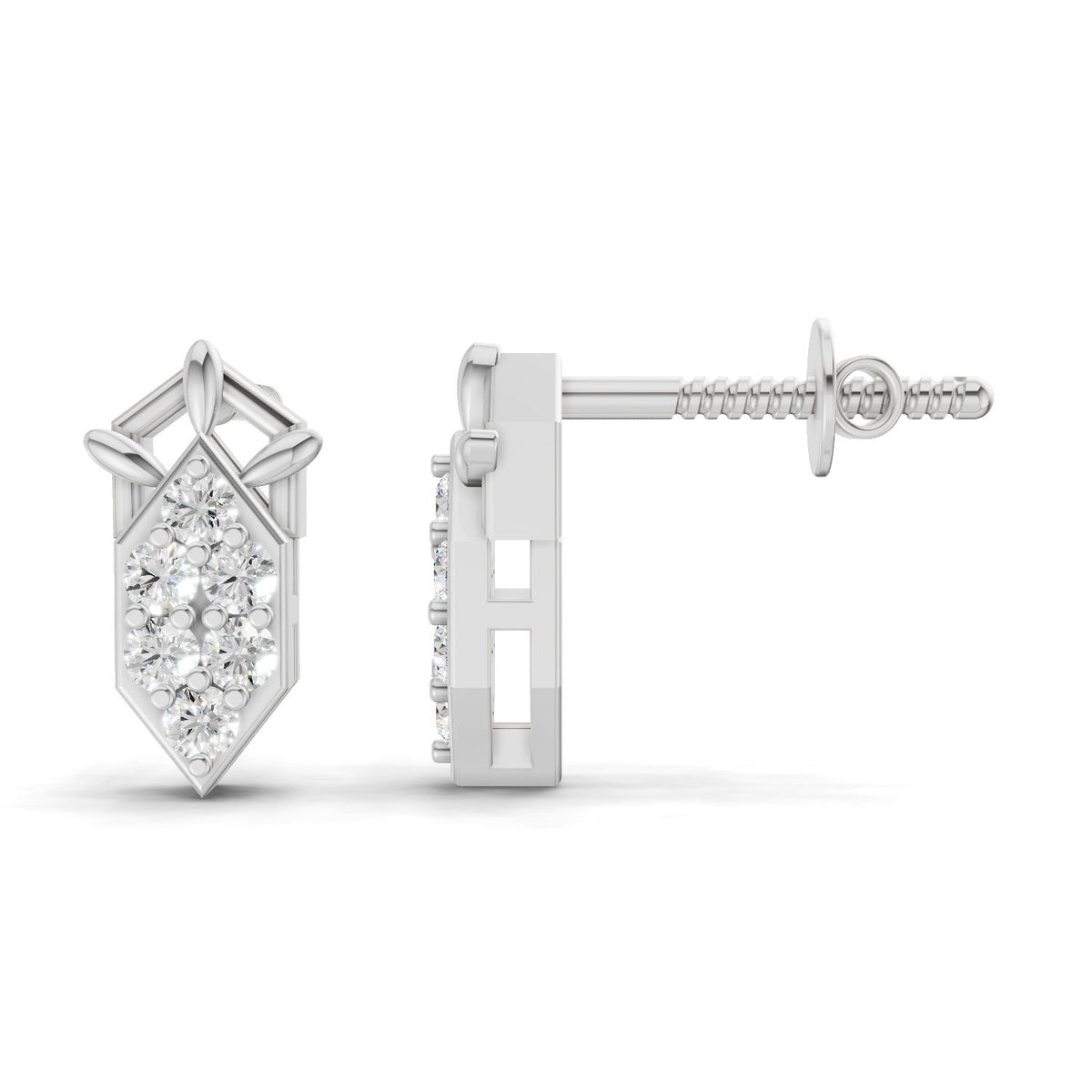 Enchanting Geometric Diamond Stud Earrings