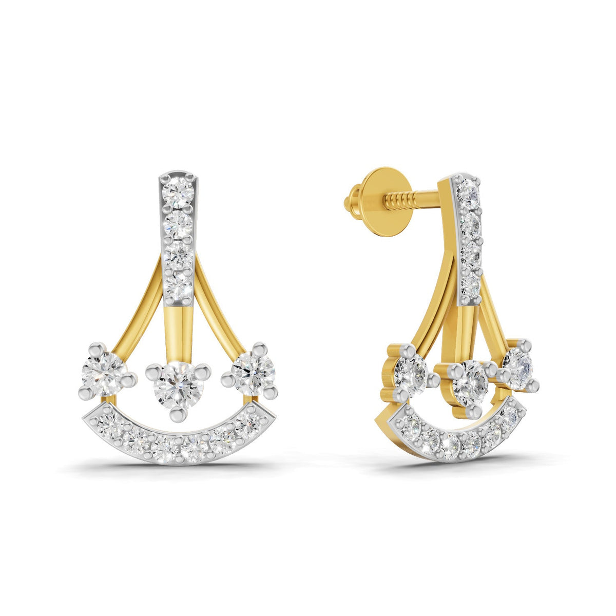 0.46 Carat Trinity Sparkle Earrings 14K