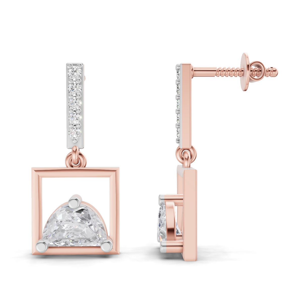 Enchanting Trillion Diamond Earrings
