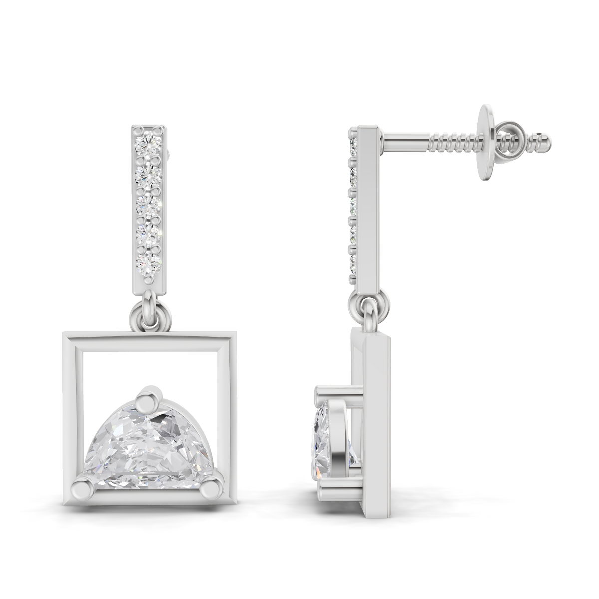 Enchanting Trillion Diamond Earrings