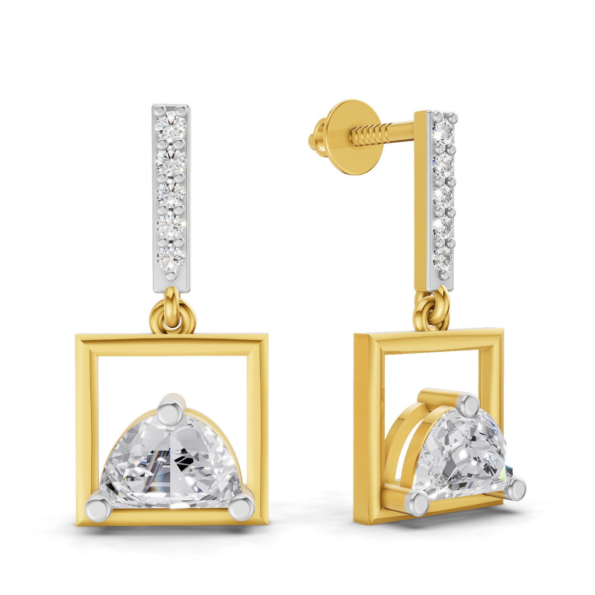 0.89 Carat Floating Dangles Earrings 14K
