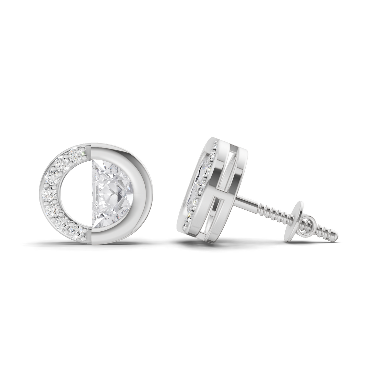 Dazzling Circle Pave Diamond Earrings