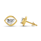 0.91 Carat Eye-Shaped Stud Earrings 14K