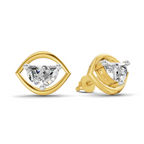 0.91 Carat Eye-Shaped Stud Earrings 14K