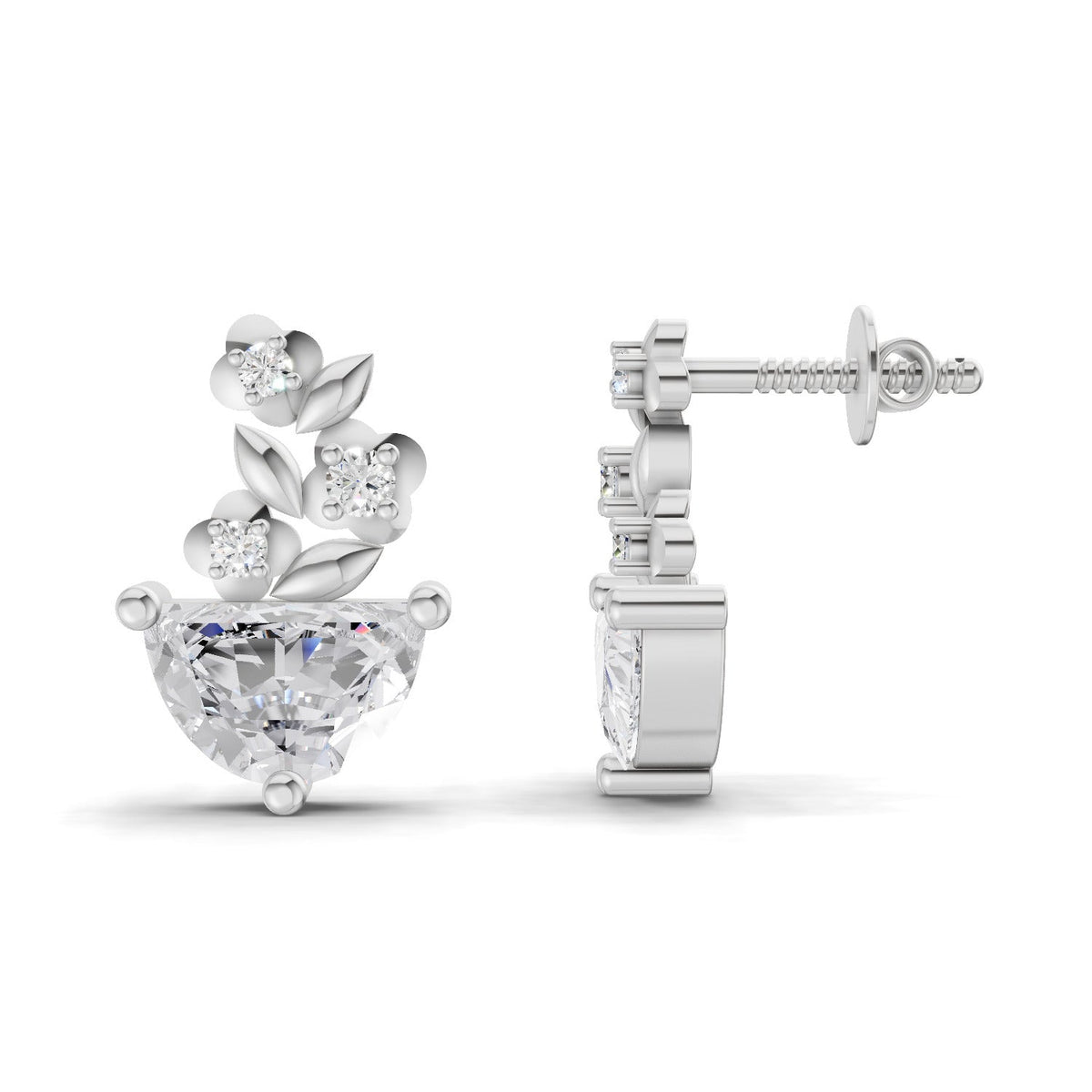 Dazzling Floral Diamond Earrings