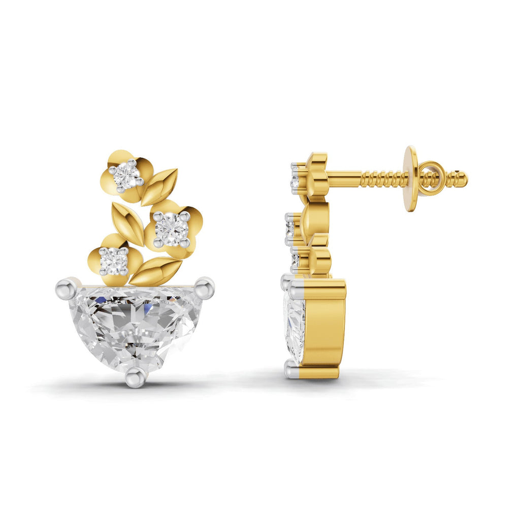 1.81 Carat Floral Trellis Earrings 14K