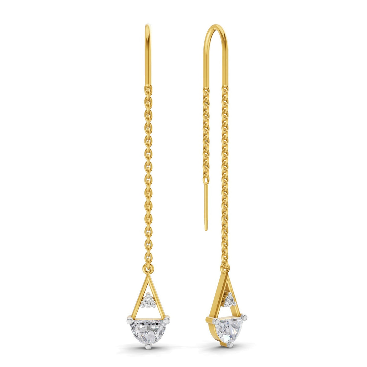 0.85 Carat threader Earrings 14K