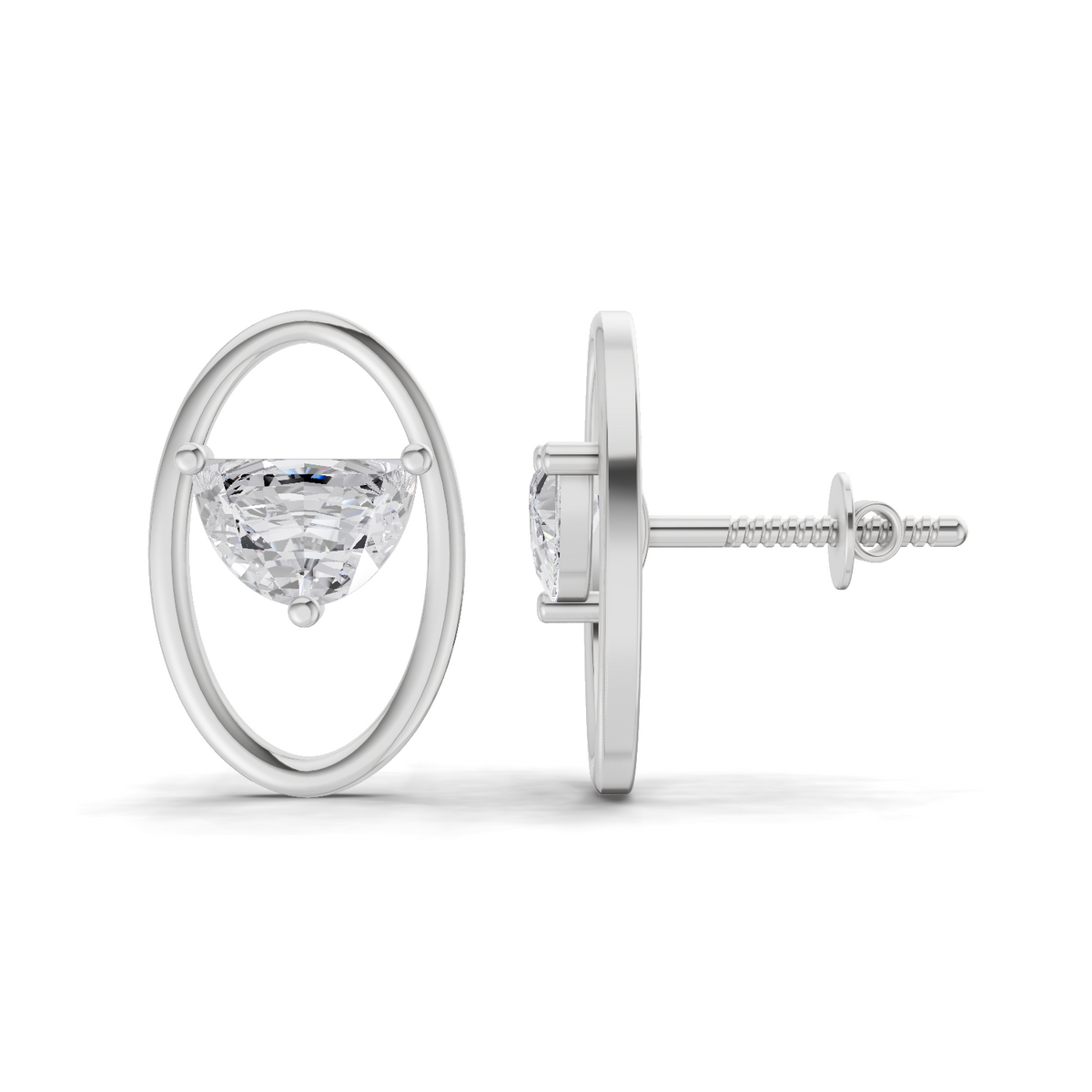 Ethereal Oval Diamond Stud Earrings