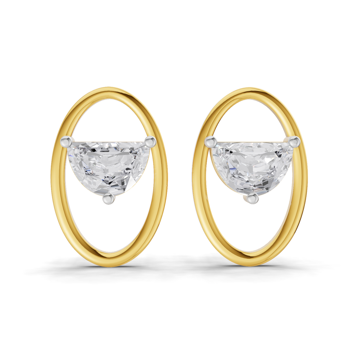 0.71 Carat Ethereal Oval Earrings 14K