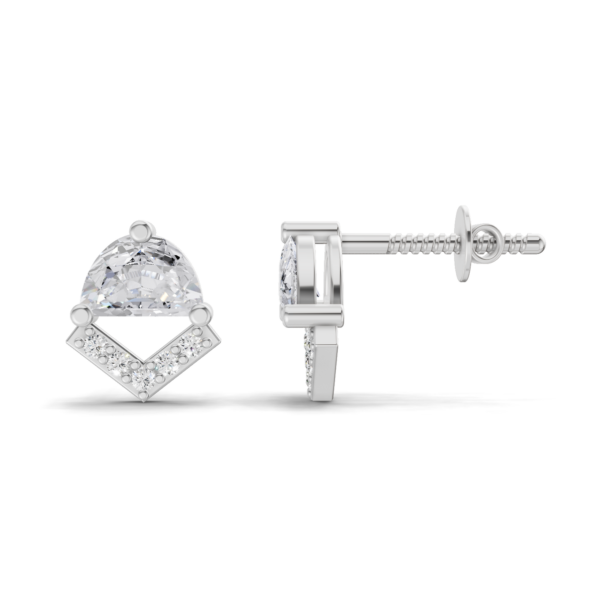 Elegant Moon Diamond Earrings