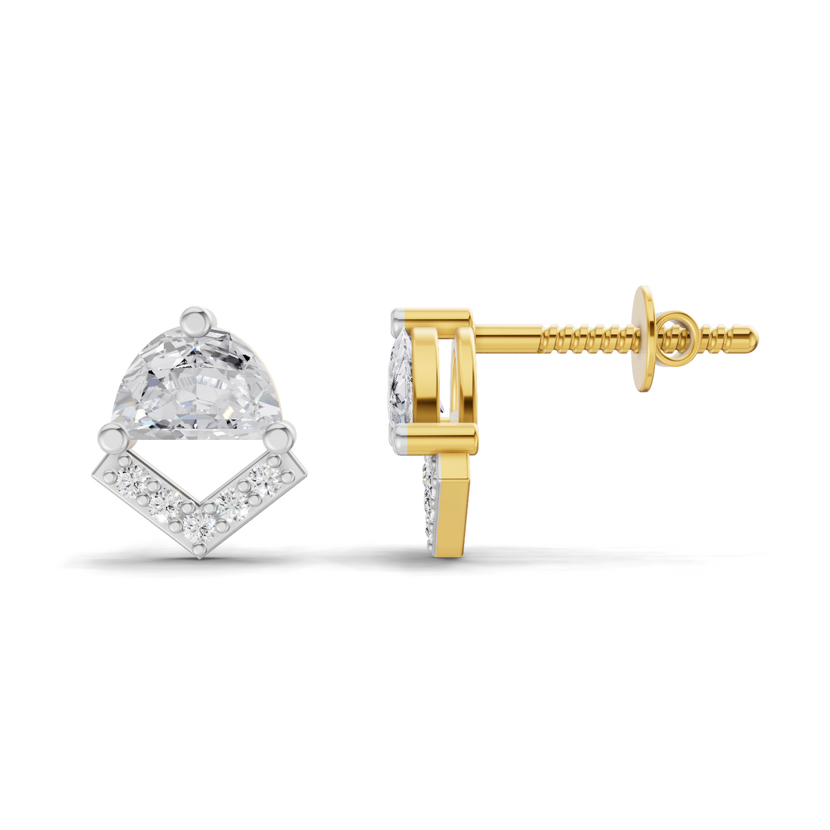 0.71 Carat Bridal Wear Inverted Edges Earrings 14K