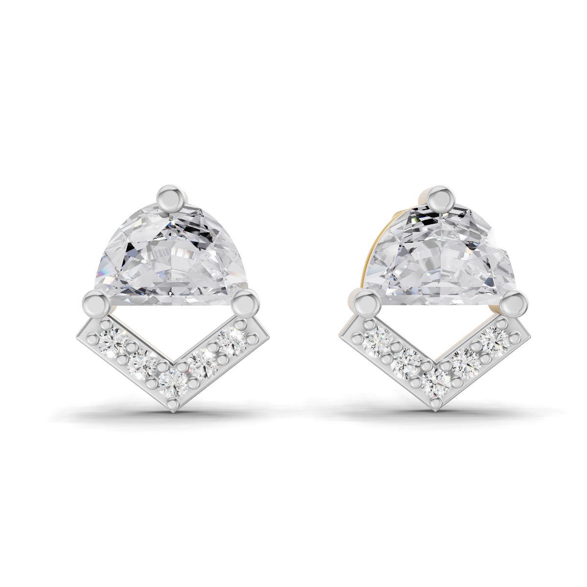 0.71 Carat Bridal Wear Inverted Edges Earrings 14K