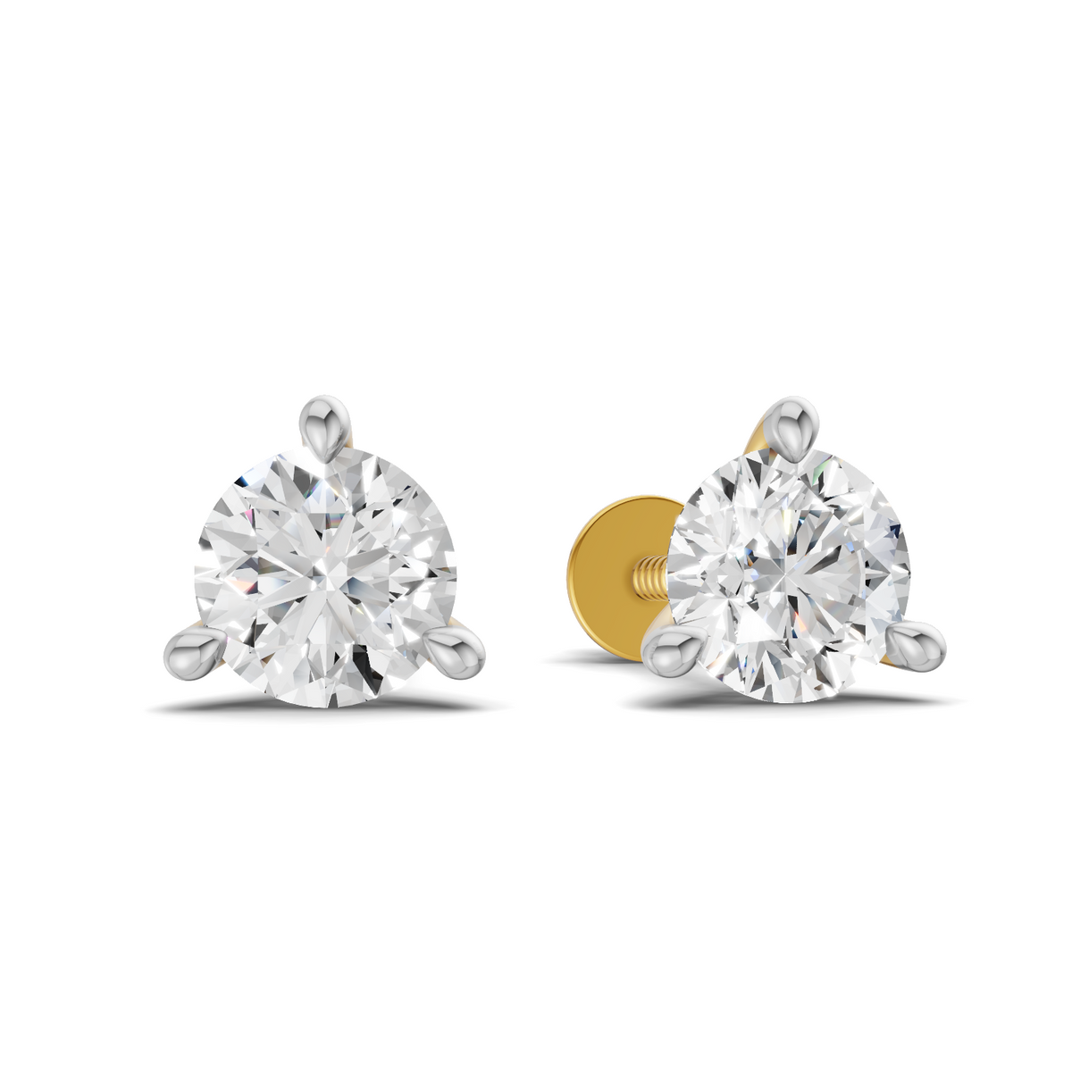 0.1 Carat 3-Prong Martini Earrings 14K