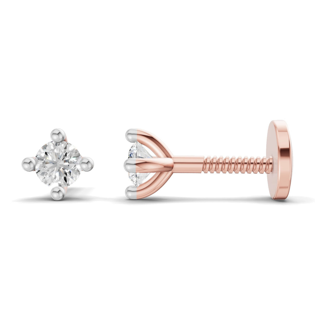 Luminous Solitaire Diamond Stud Earrings