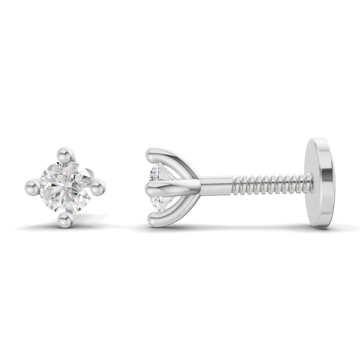 Luminous Solitaire Diamond Stud Earrings