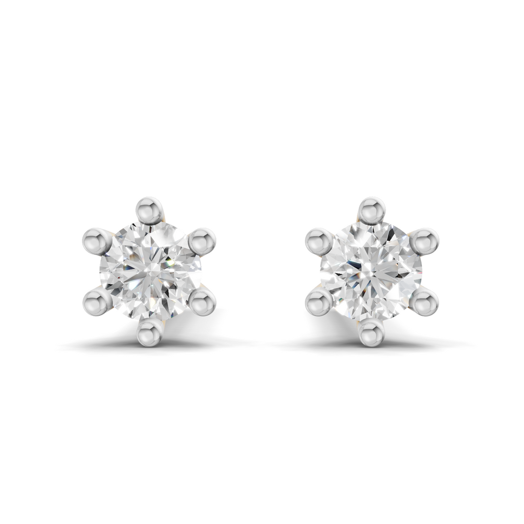 0.19 Carat Round Diamond Solitaire Studs Earrings 14K