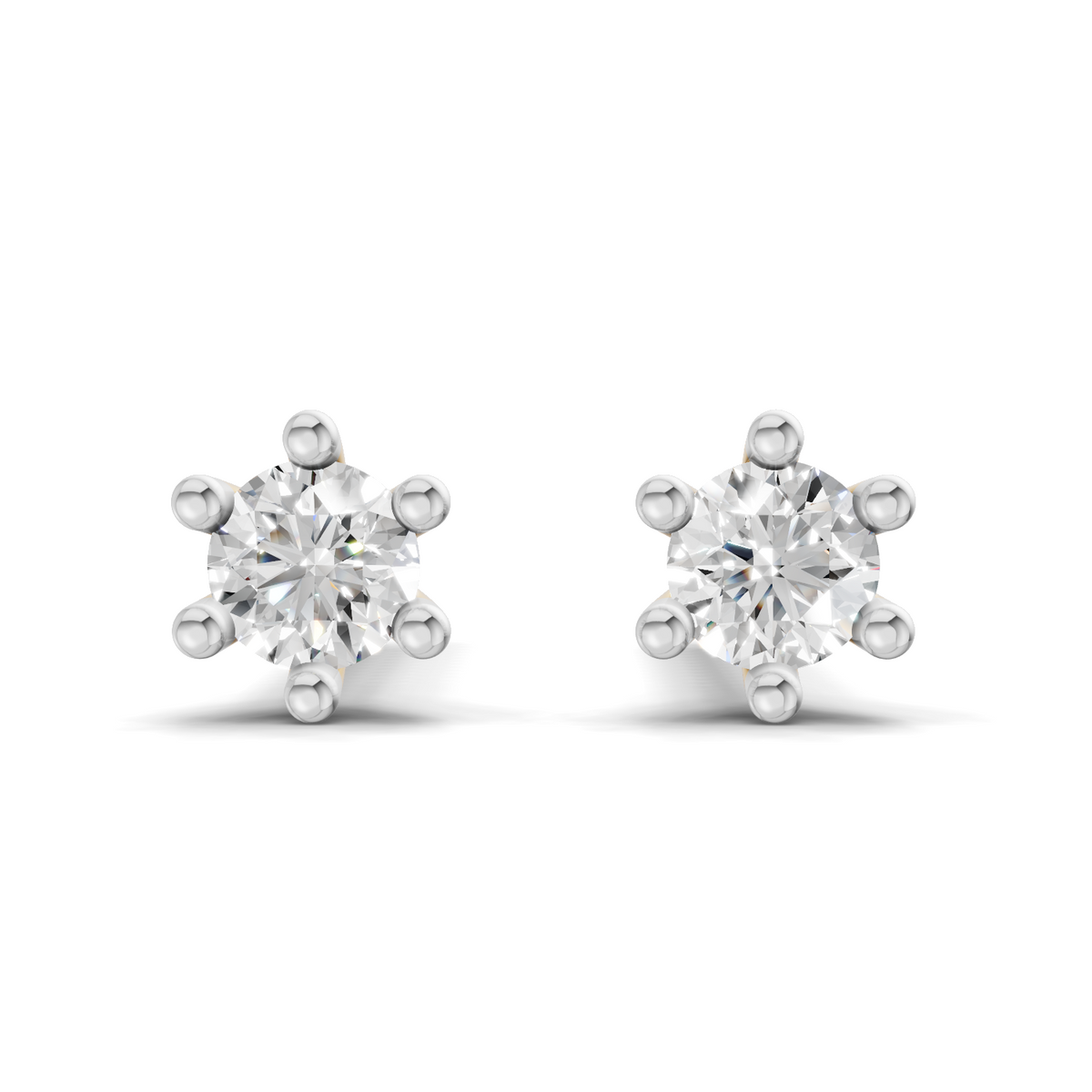 0.19 Carat Round Diamond Solitaire Studs Earrings 14K