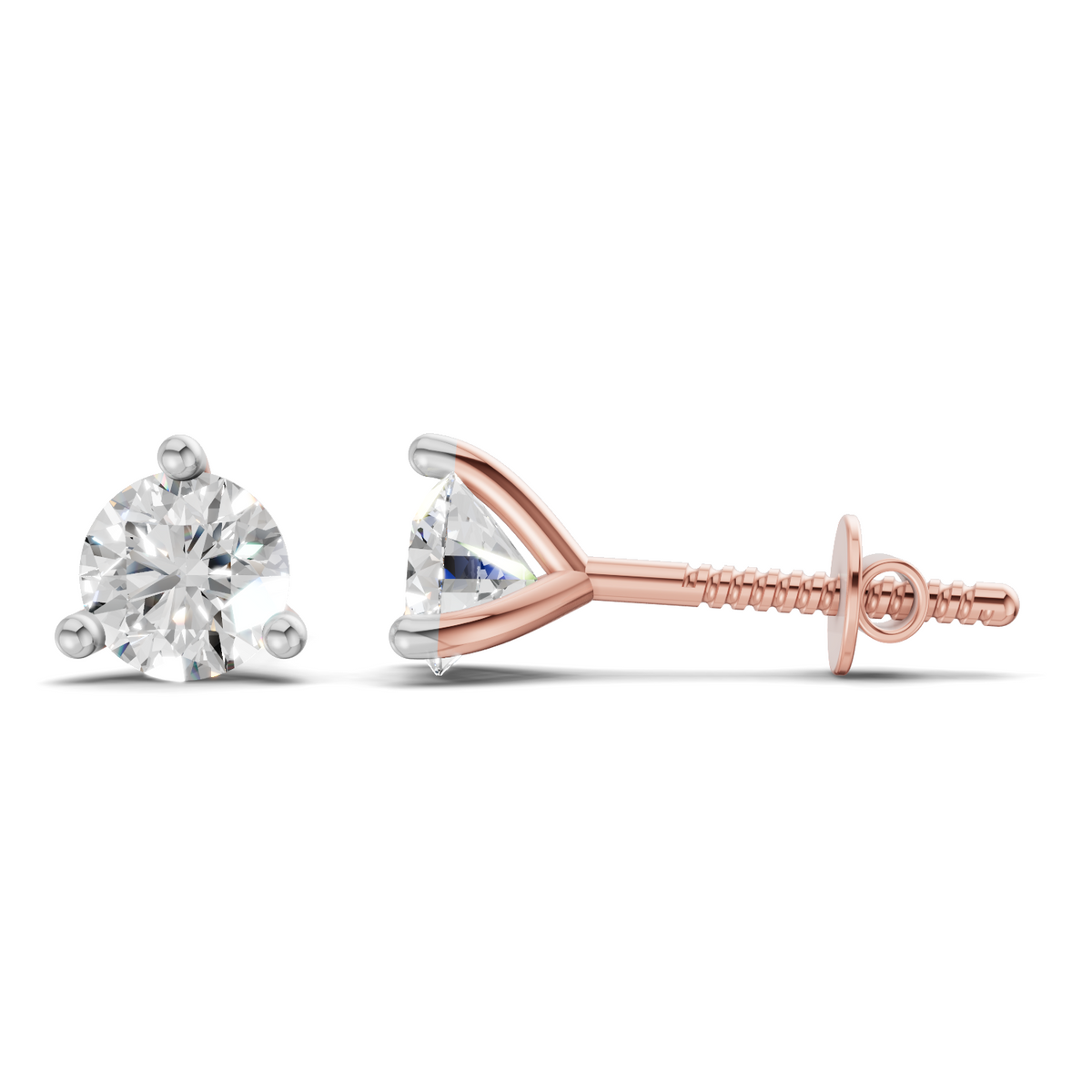 Shimmering Solitaire Diamond Stud Earrings