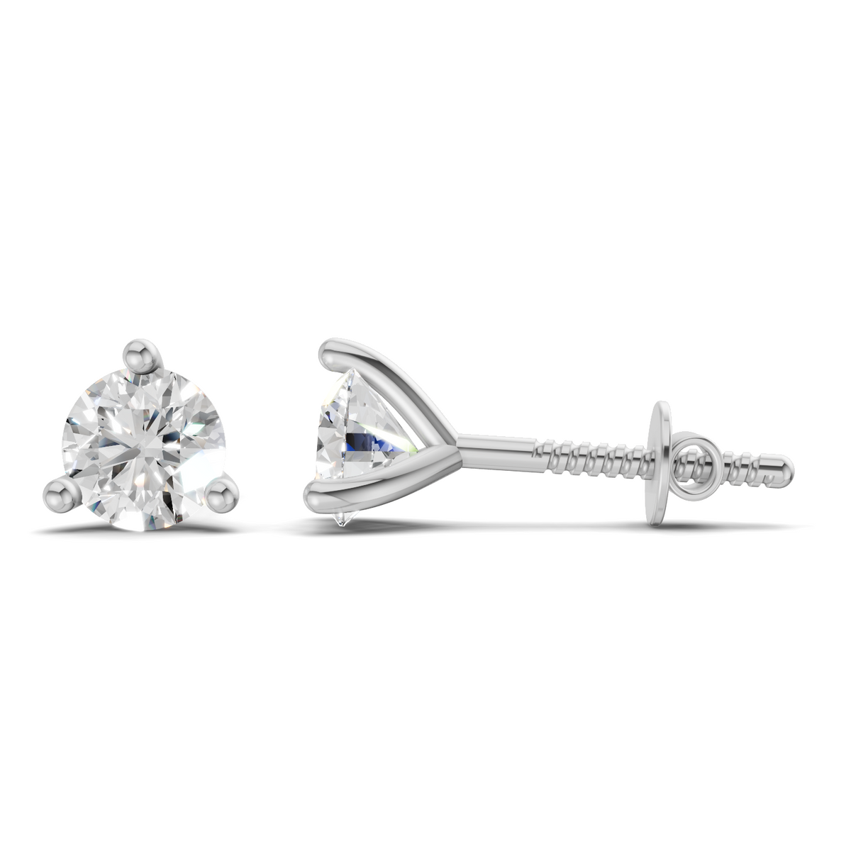Shimmering Solitaire Diamond Stud Earrings