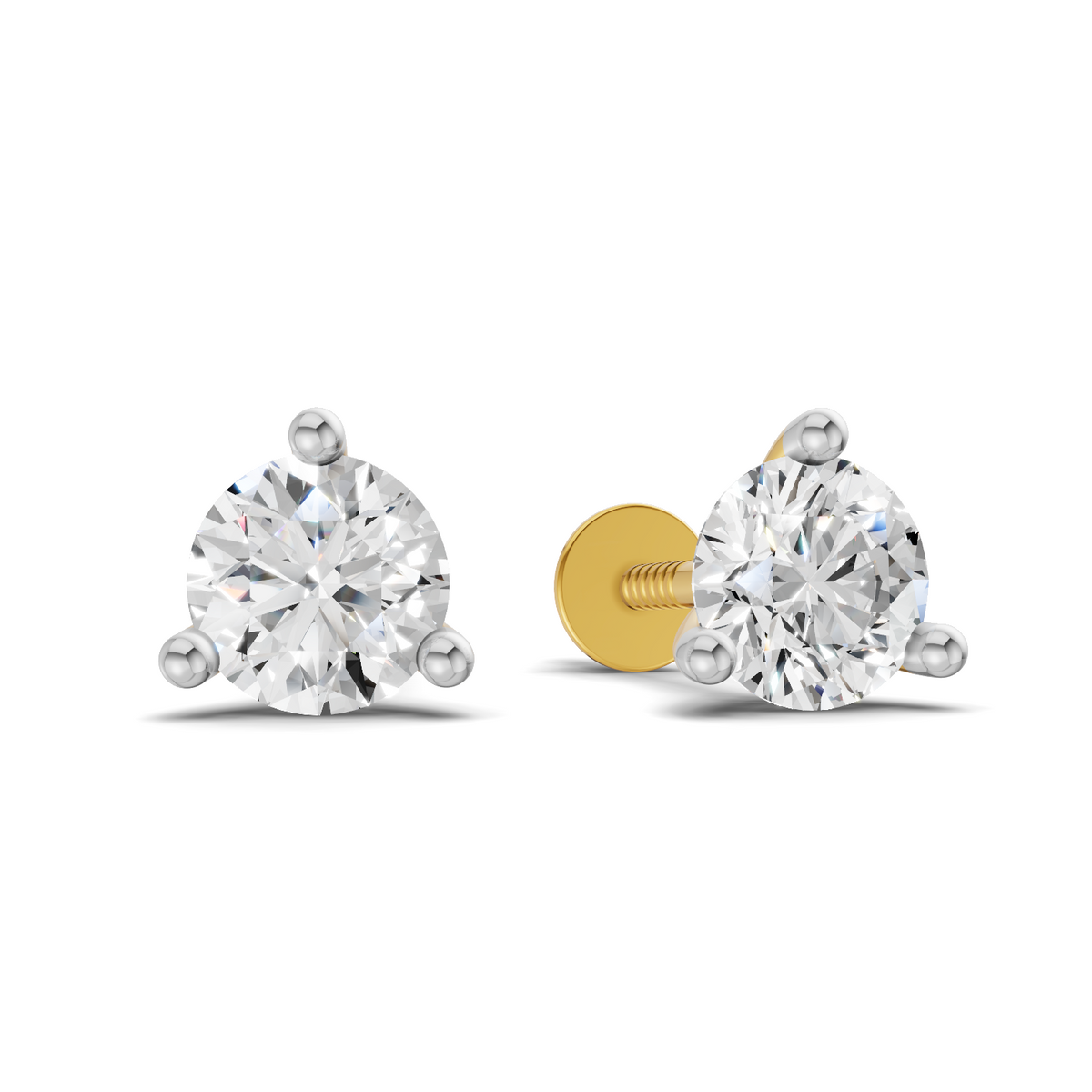 0.15 Carat 3-Prong Studs Earrings 14K