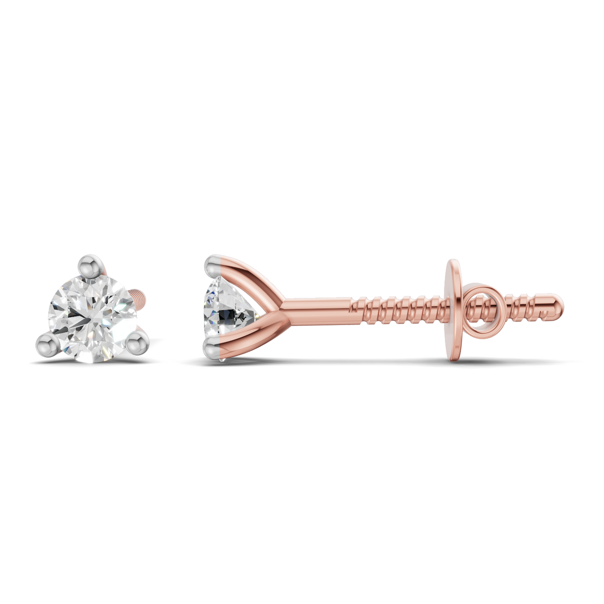 Graceful Solitaire Diamond Stud Earrings