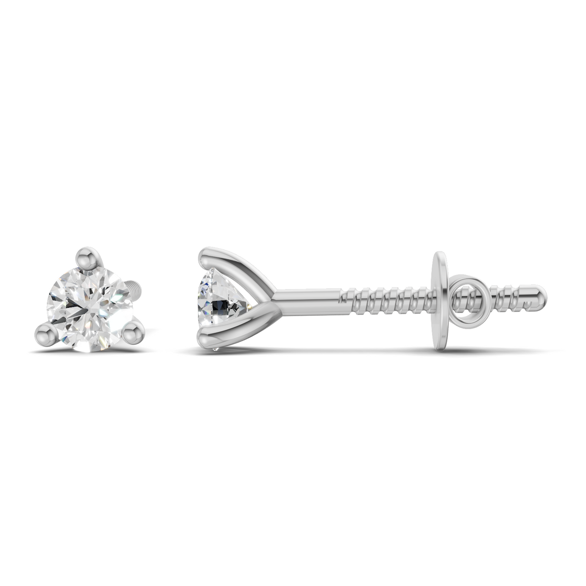 Graceful Solitaire Diamond Stud Earrings