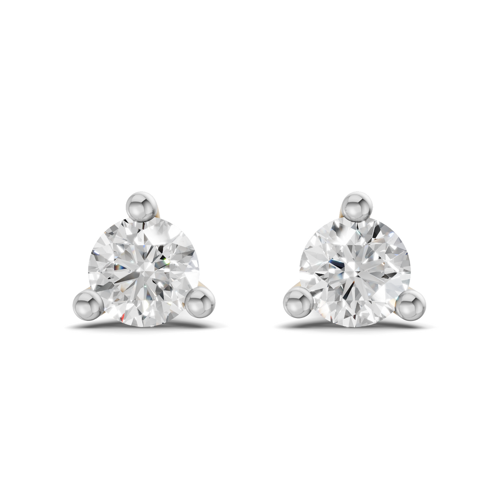 0.1 Carat 3-Prong Studs Earrings 14K