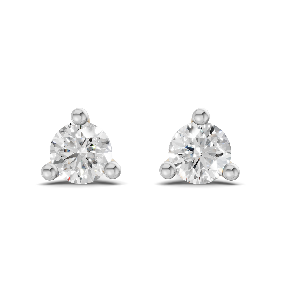 0.1 Carat 3-Prong Studs Earrings 14K
