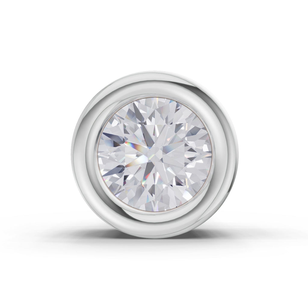 0.20 Carat Bezel Solitaire Diamond Nose Pin 14K