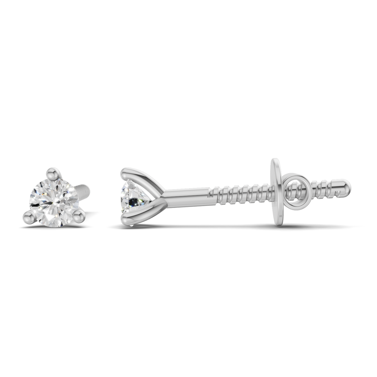 Dazzling Solitaire Diamond Stud Earrings